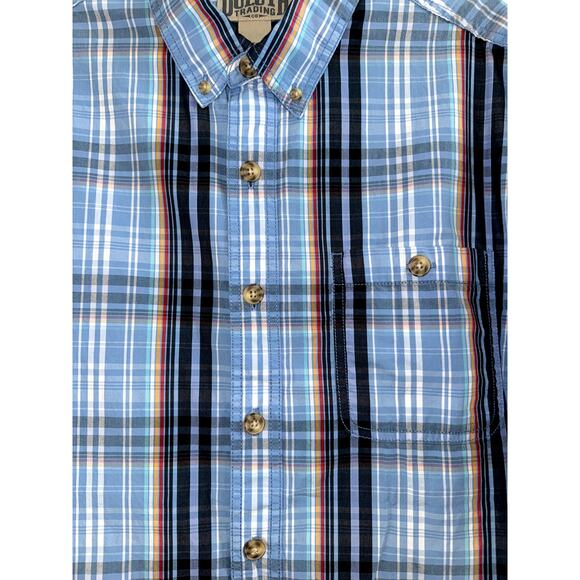 Duluth Trading Men’s Large Tall Short Sleeve Button Front Shirt Multicolor - Picture 2 of 7
